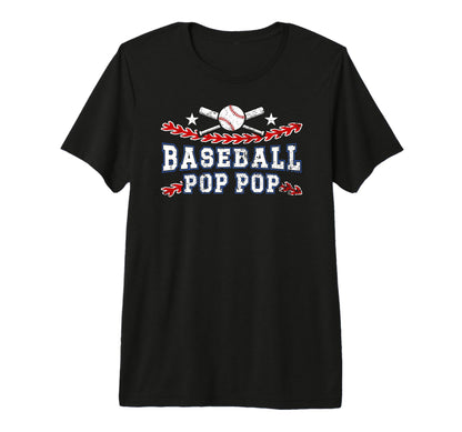 Mens Baseball Pop Pop Best Grandpa Pop T-Shirt - Graphic Print Men Women - T-Shirt, Sweatshirt, Hoodie