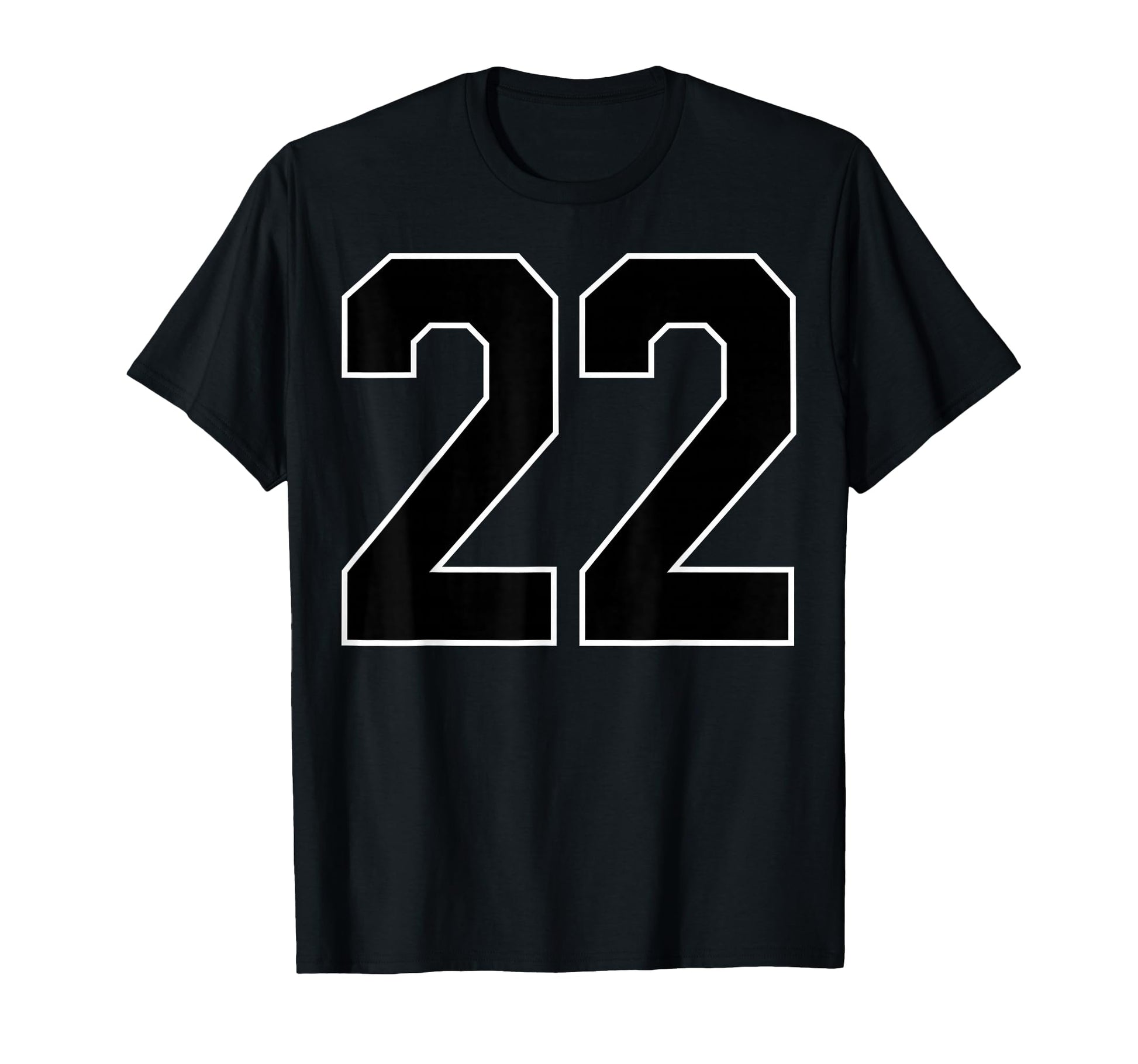 Black Sports Team Number 22 Fan T-Shirt - Custom Art Print Men Women - T-Shirt, Sweatshirt, Hoodie