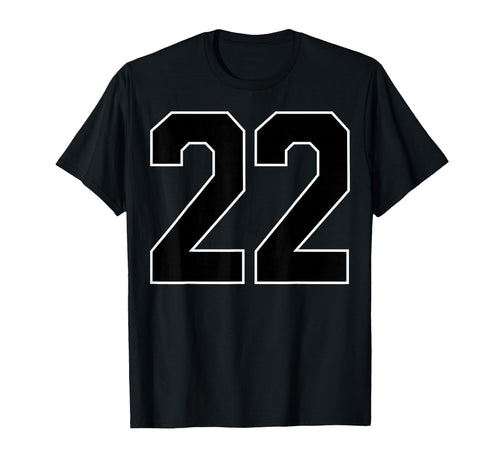 Black Sports Team Number 22 Fan T-Shirt - Custom Art Print Men Women - T-Shirt, Sweatshirt, Hoodie