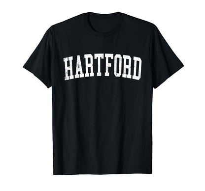 Hartford Ct Distressed White Varsity T-Shirt - Casual Everyday Wear Unisex - T-Shirt, Sweatshirt, Hoodie
