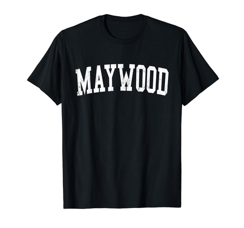Maywood Ca Distressed White Varsity T-Shirt - Custom Art Print for Adults - T-Shirt, Sweatshirt, Hoodie