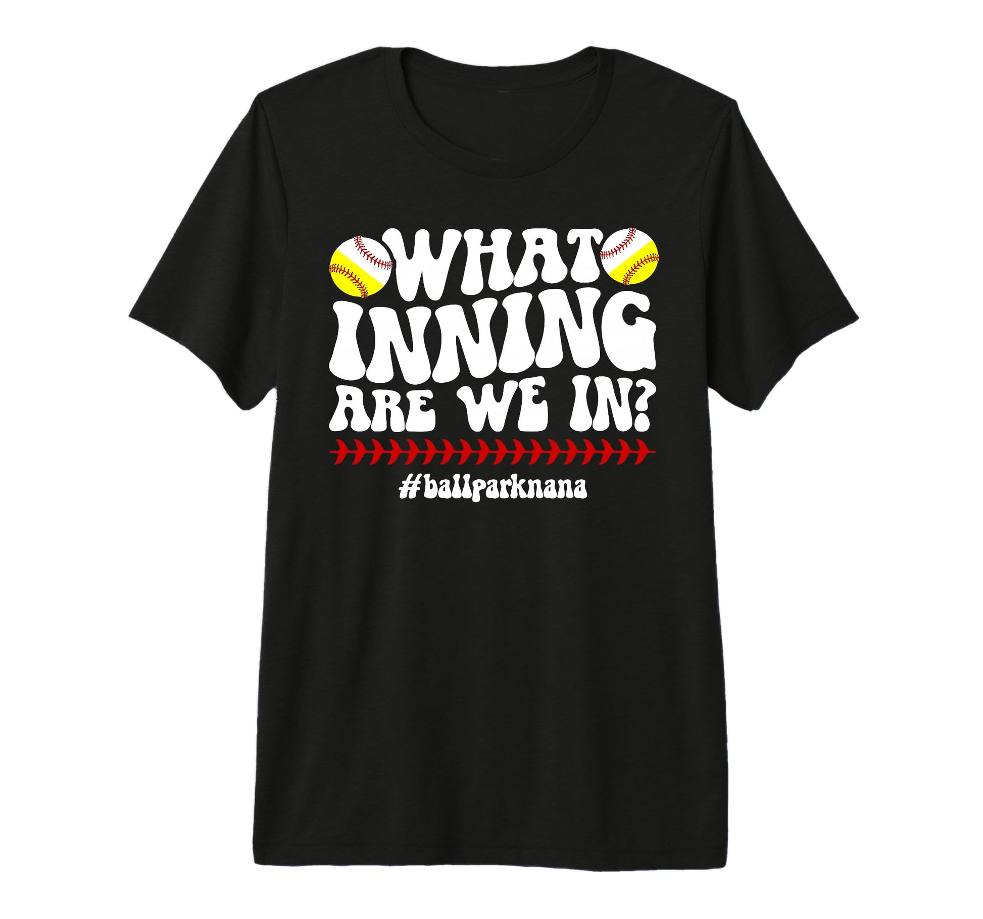 Ballpark Nana Grandma Groovy Softball T-Shirt - Graphic Print for Adults - T-Shirt, Sweatshirt, Hoodie