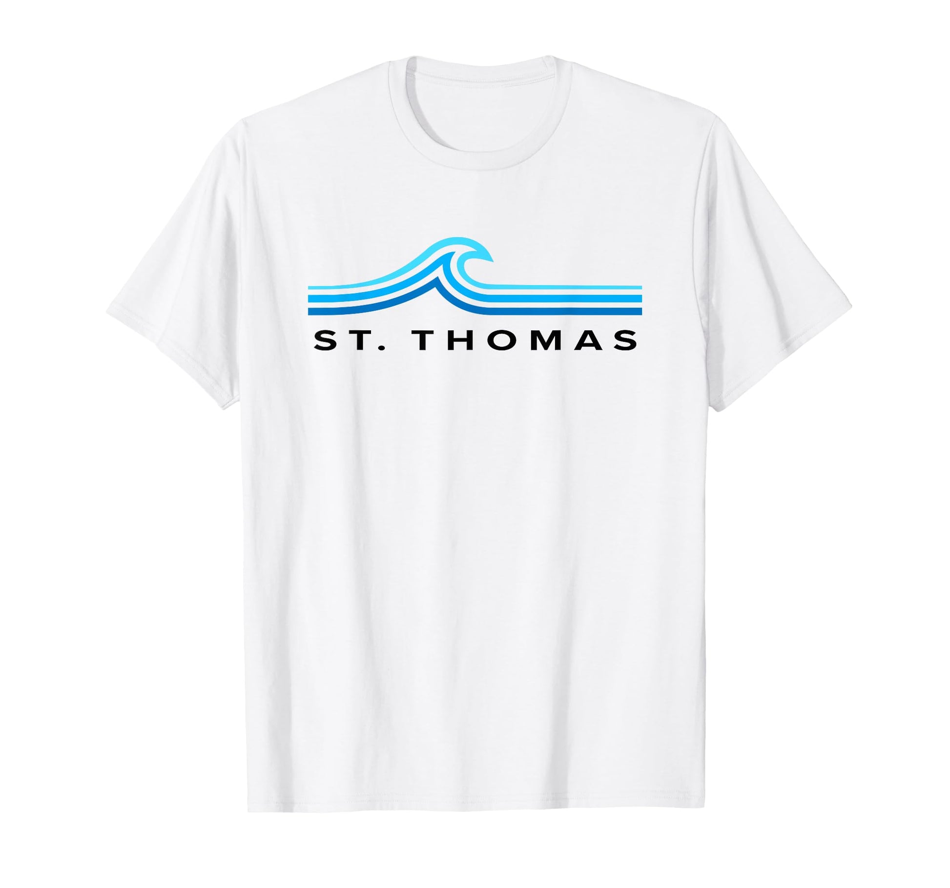 St Thomas Usvi Souvenir Waves Mens T-Shirt - Trendy Graphic for Adults - T-Shirt, Sweatshirt, Hoodie