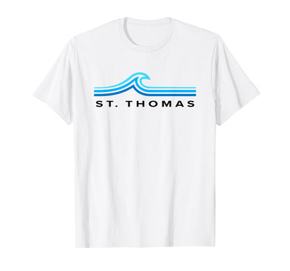 St Thomas Usvi Souvenir Waves Mens T-Shirt - Trendy Graphic for Adults - T-Shirt, Sweatshirt, Hoodie