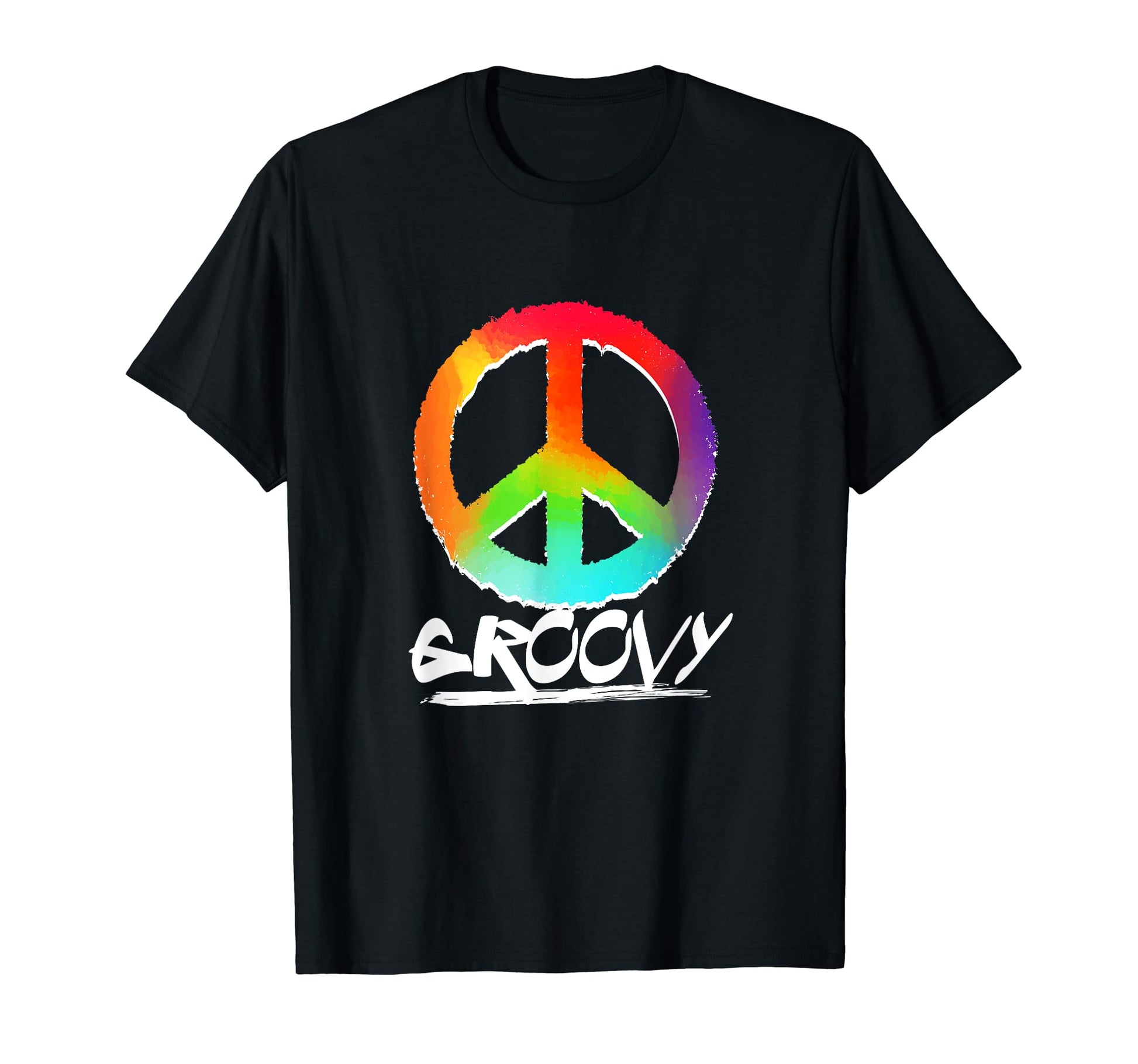 Groovy Peace Sign 60S Rainbow T-Shirt - Casual Everyday Wear for Adults - T-Shirt, Sweatshirt, Hoodie
