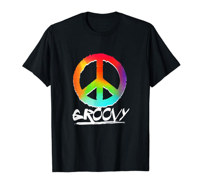 Groovy Peace Sign 60S Rainbow T-Shirt - Casual Everyday Wear for Adults - T-Shirt, Sweatshirt, Hoodie
