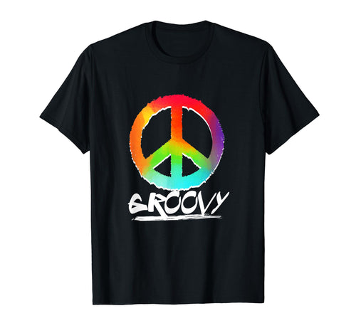 Groovy Peace Sign 60S Rainbow T-Shirt - Casual Everyday Wear for Adults - T-Shirt, Sweatshirt, Hoodie