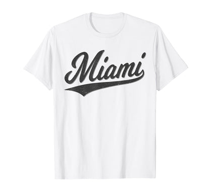 Miami Florida Varsity Script Sports T-Shirt - Graphic Print for Adults - T-Shirt, Sweatshirt, Hoodie