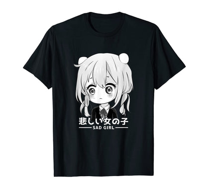 Japanese Vaporwave Sad Anime T-Shirt - Custom Art Print for Adults - T-Shirt, Sweatshirt, Hoodie