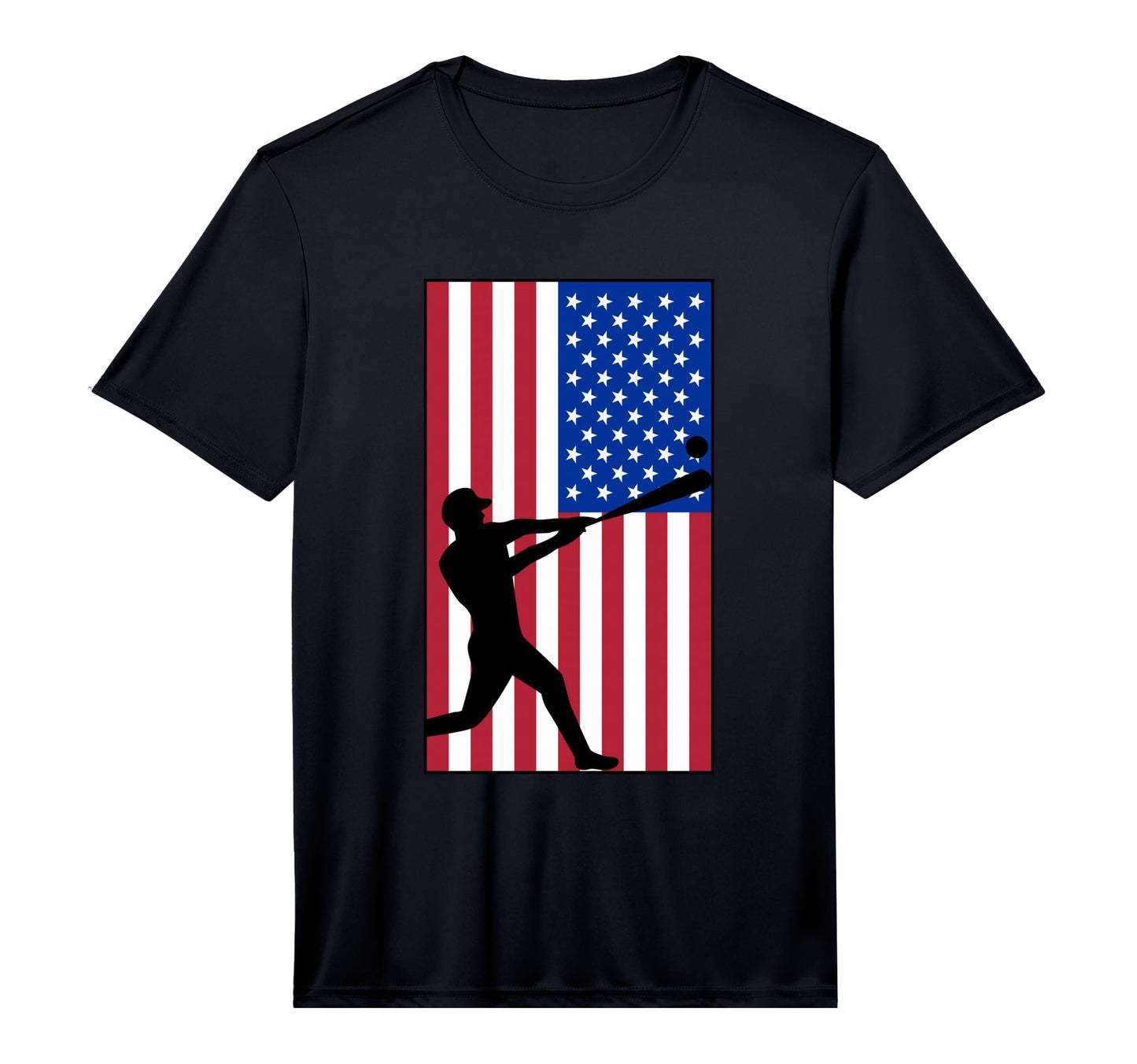 Baseball Player Usa Flag Sports Lover T-Shirt - Novelty Apparel Unisex - T-Shirt, Sweatshirt, Hoodie