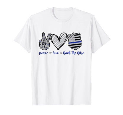 Peace Love Back Blue T-Shirt - Casual Everyday Wear Men Women - T-Shirt, Sweatshirt, Hoodie
