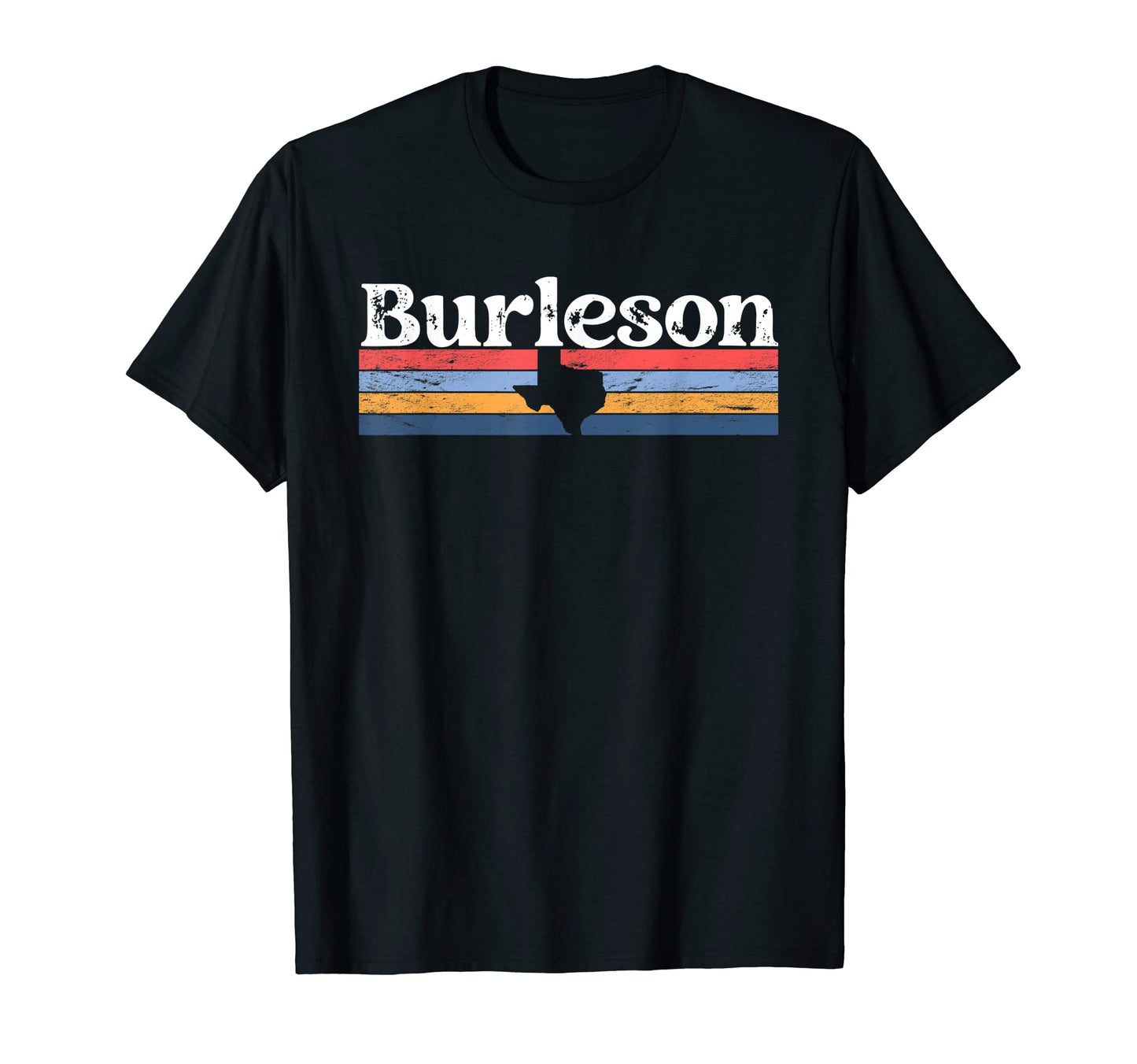 Burleson Texas Tx Stripes State 70S Color T-Shirt - Trendy Graphic Unisex - T-Shirt, Sweatshirt, Hoodie