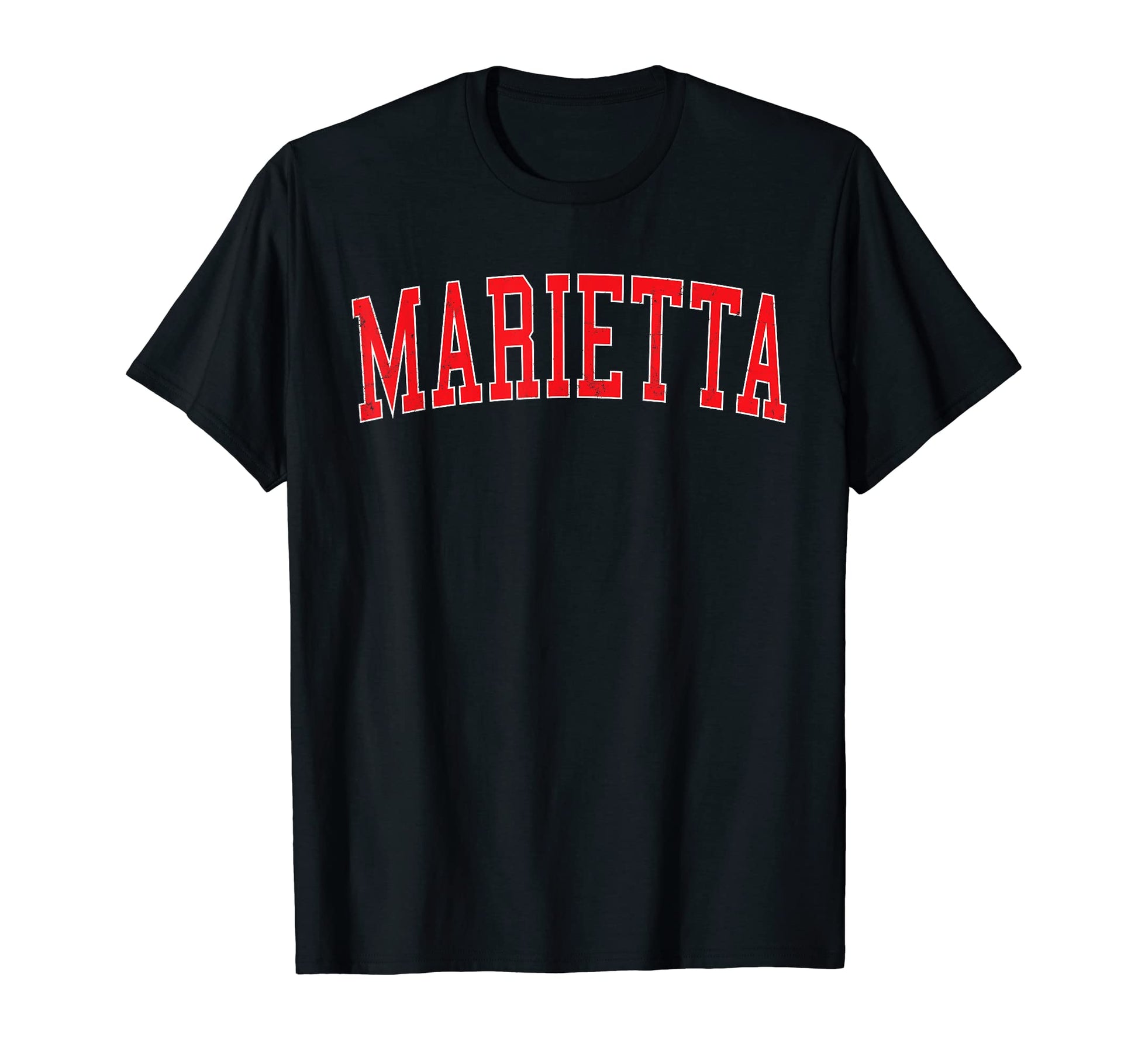 Marietta Ga Varsity Red Text T-Shirt - Unique Graphic Unisex - T-Shirt, Sweatshirt, Hoodie