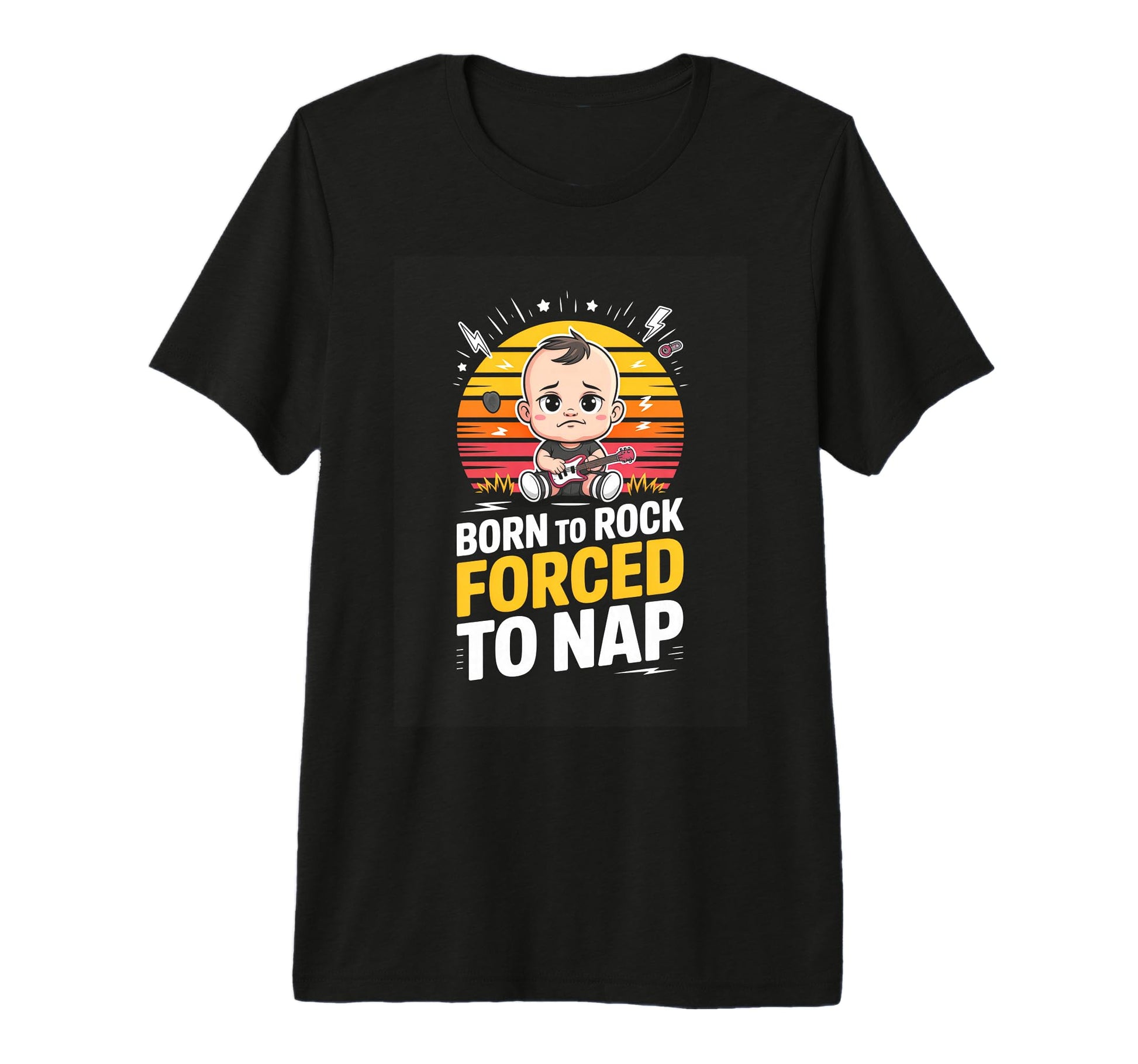 Born To Rock Forced To Nap Funny Rock T-Shirt - Trendy Graphic Men Women - T-Shirt, Sweatshirt, Hoodie