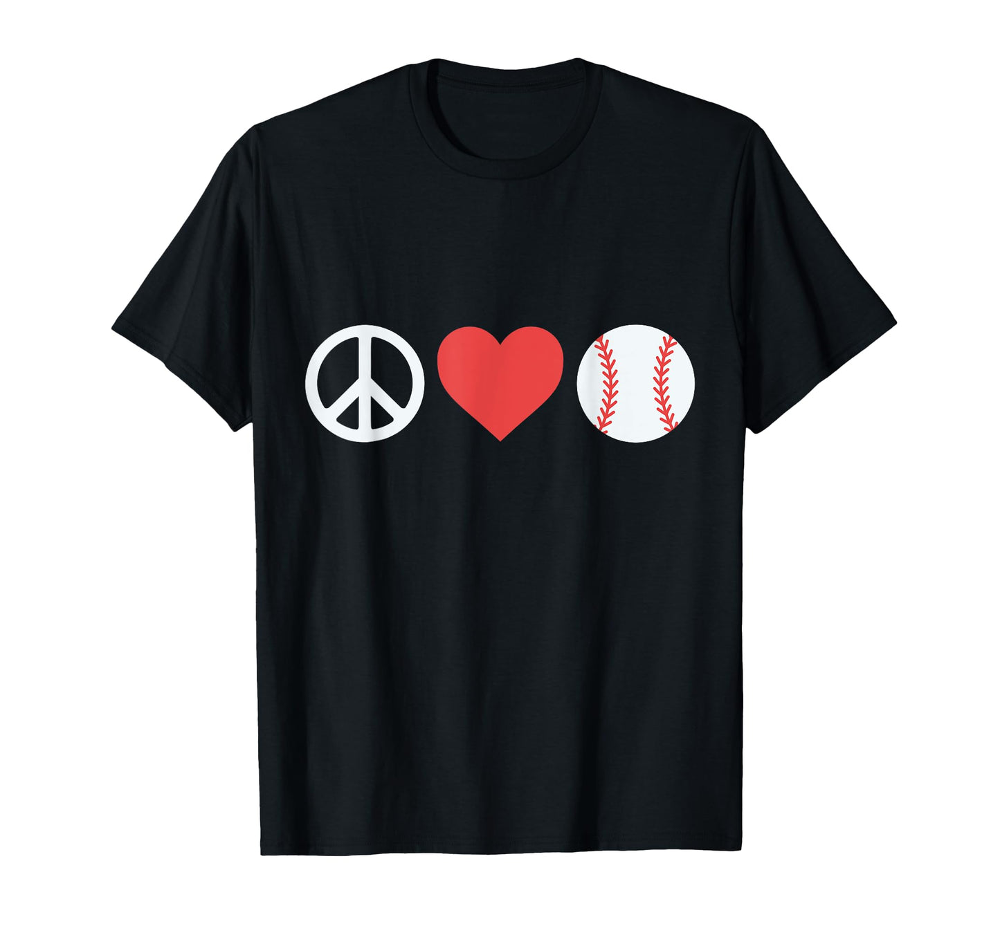 Peace Love Baseball T-Shirt - Casual Everyday Wear Men Women - T-Shirt, Sweatshirt, Hoodie