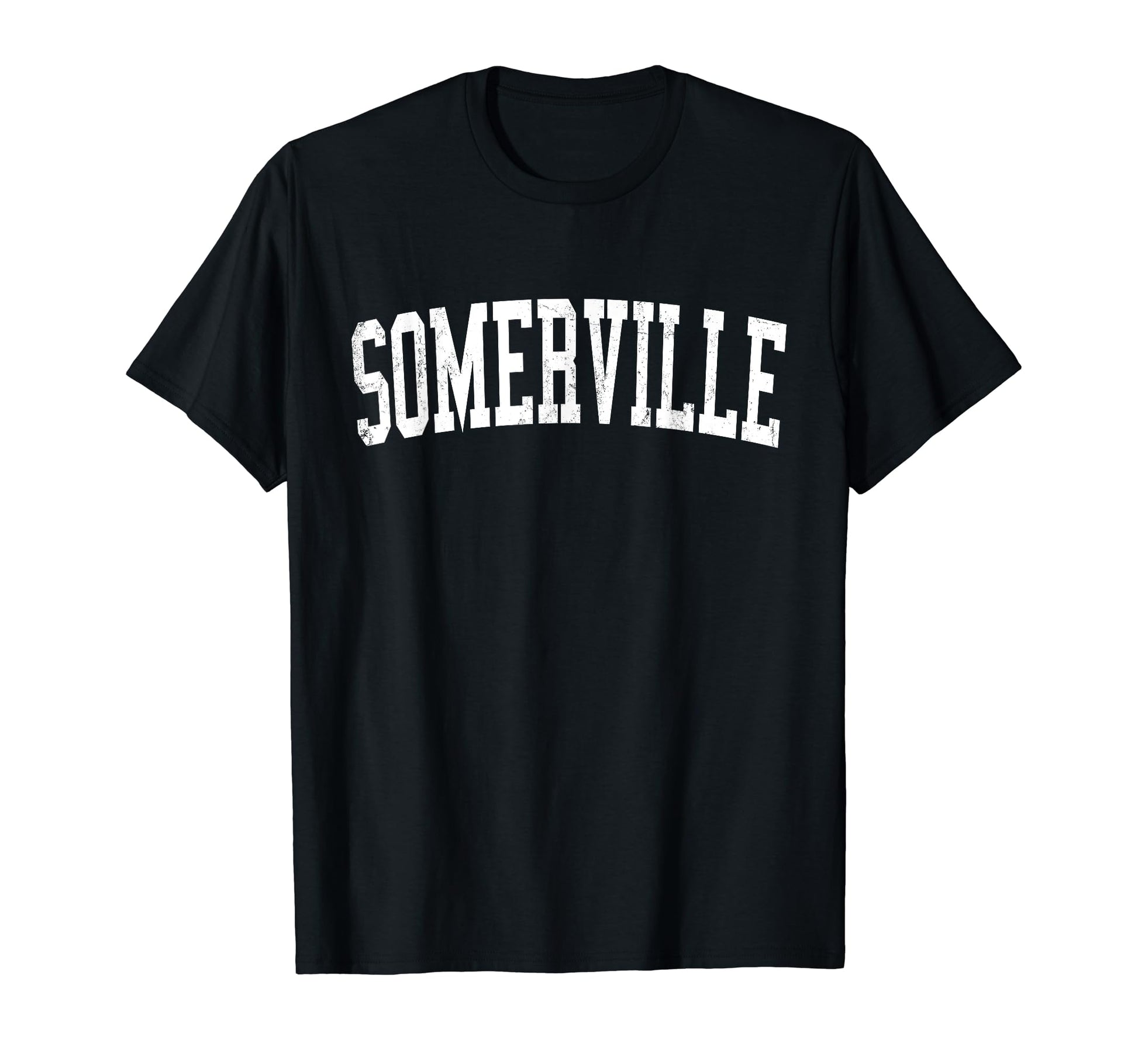 Somerville Ma Distressed White Varsity T-Shirt - Unique Graphic for Adults - T-Shirt, Sweatshirt, Hoodie