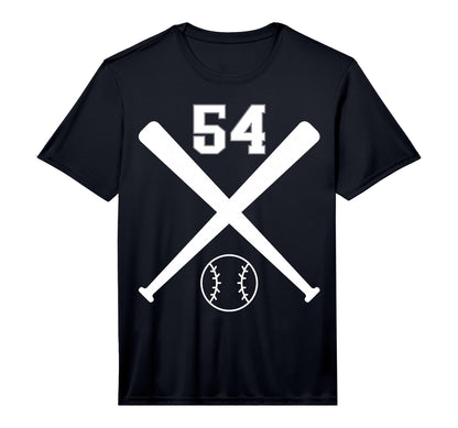 Baseball Softball Number 54 T-Shirt - Streetwear Style for Adults - T-Shirt, Sweatshirt, Hoodie