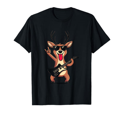 Deer Cartoon Funny Animal Rock Music T-Shirt - Trendy Graphic Men Women - T-Shirt, Sweatshirt, Hoodie