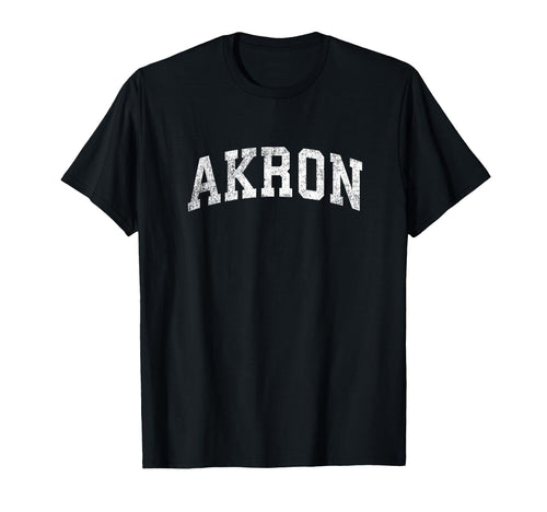 Akron Ohio Oh Varsity Sports Text T-Shirt - Minimalist Print for Adults - T-Shirt, Sweatshirt, Hoodie