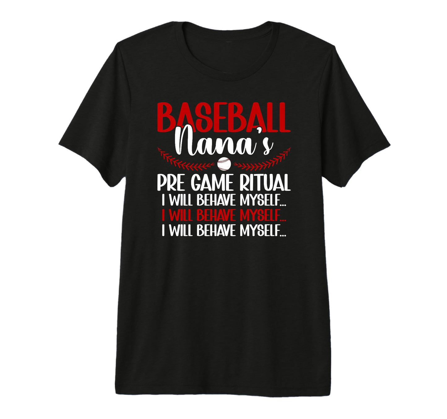 Baseball Nana Funny Nana Baseball T-Shirt - Custom Art Print for Adults - T-Shirt, Sweatshirt, Hoodie