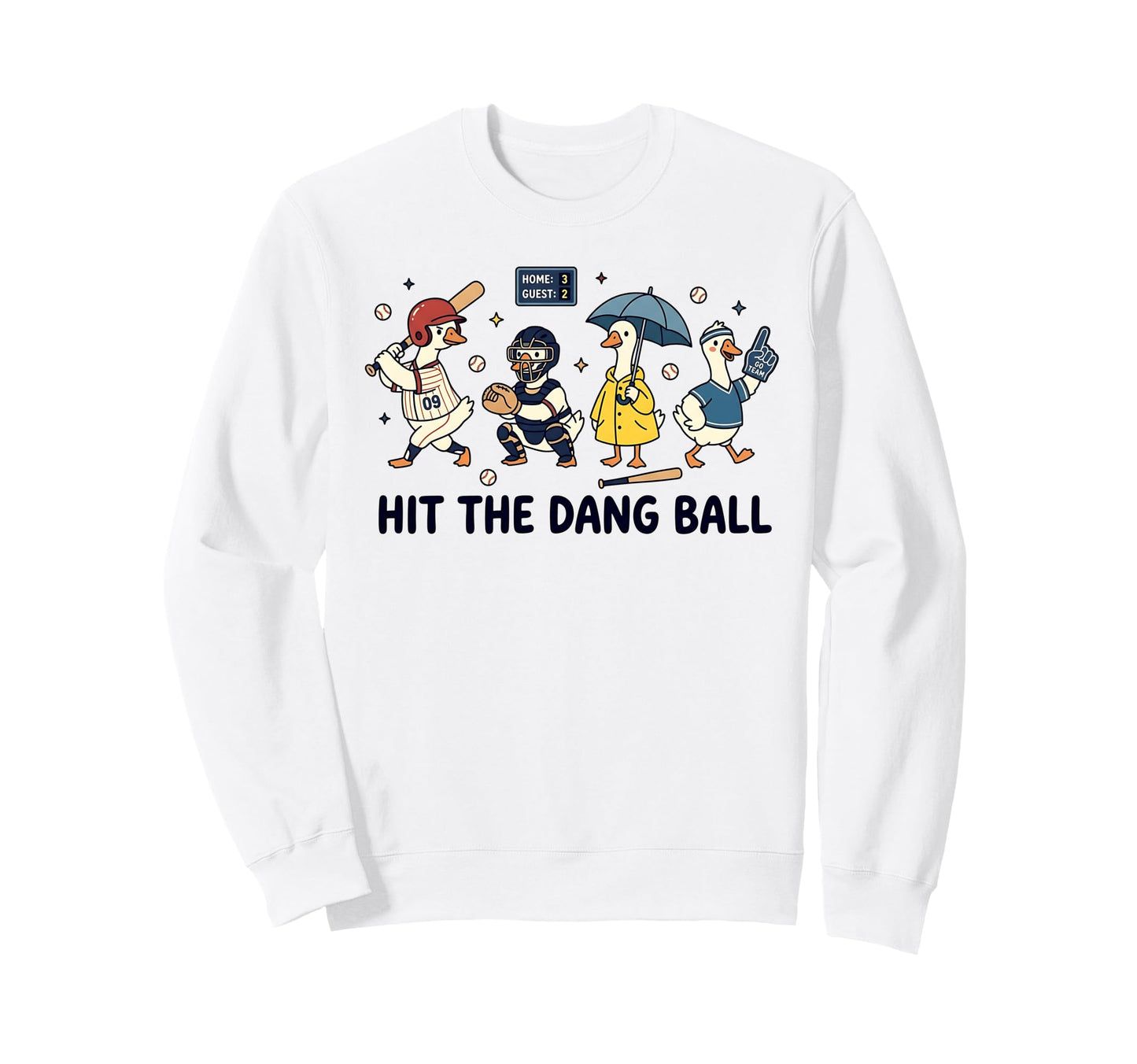Baseball Season Game Day Silly Sweatshirt - Casual Everyday Wear Unisex - T-Shirt, Sweatshirt, Hoodie