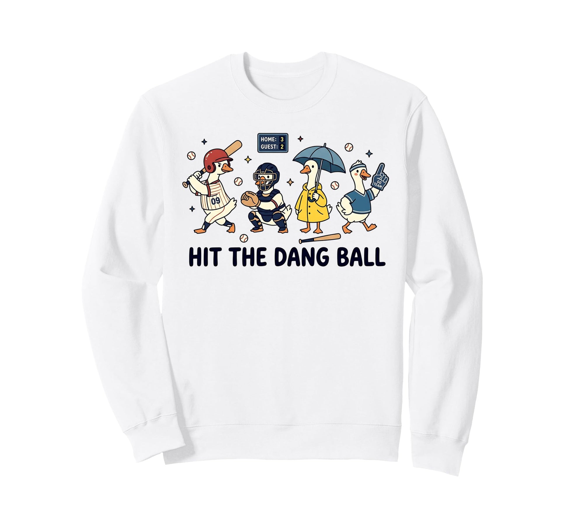Baseball Season Game Day Silly Sweatshirt - Casual Everyday Wear Unisex - T-Shirt, Sweatshirt, Hoodie