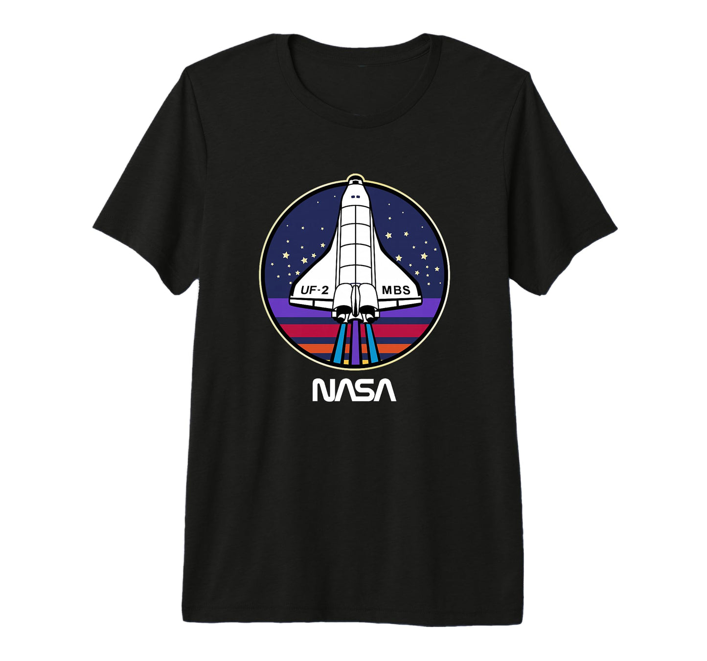 Nasa Space Shuttle Rainbow Stripe Uf 2 T-Shirt - Unique Graphic Unisex - T-Shirt, Sweatshirt, Hoodie