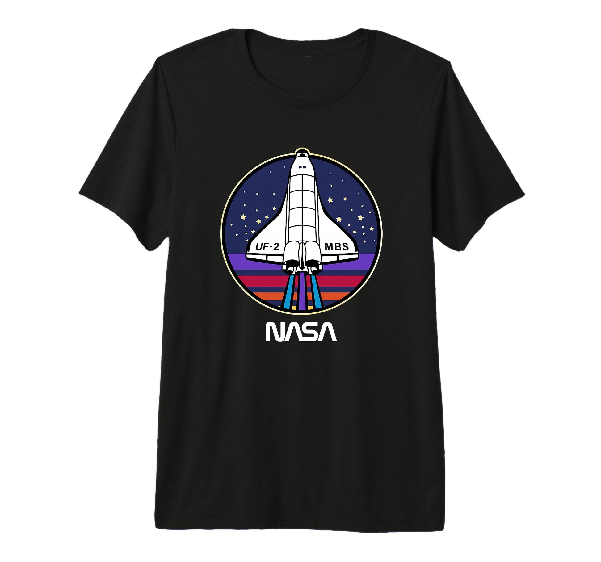 Nasa Space Shuttle Rainbow Stripe Uf 2 T-Shirt - Unique Graphic Unisex - T-Shirt, Sweatshirt, Hoodie