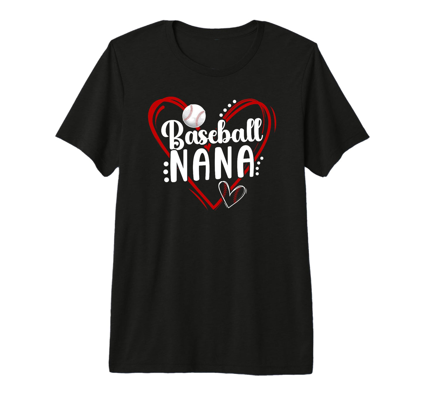 Baseball Nana Heart Nana Baseball T-Shirt - Graphic Print for Adults - T-Shirt, Sweatshirt, Hoodie