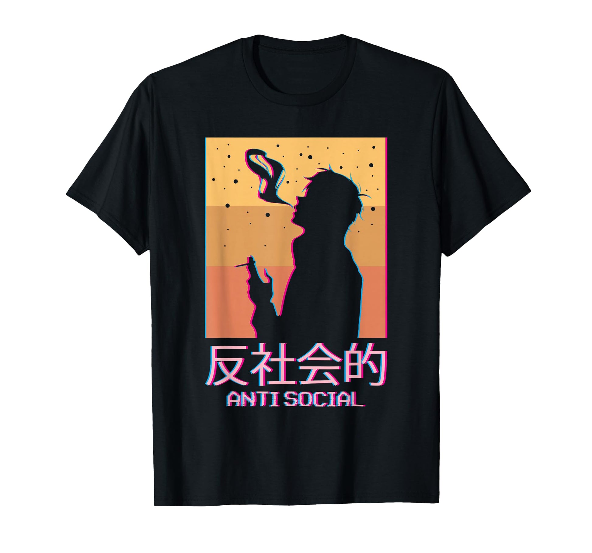 Anti Social Smoking Anime Japanese T-Shirt - Unique Graphic for Adults - T-Shirt, Sweatshirt, Hoodie