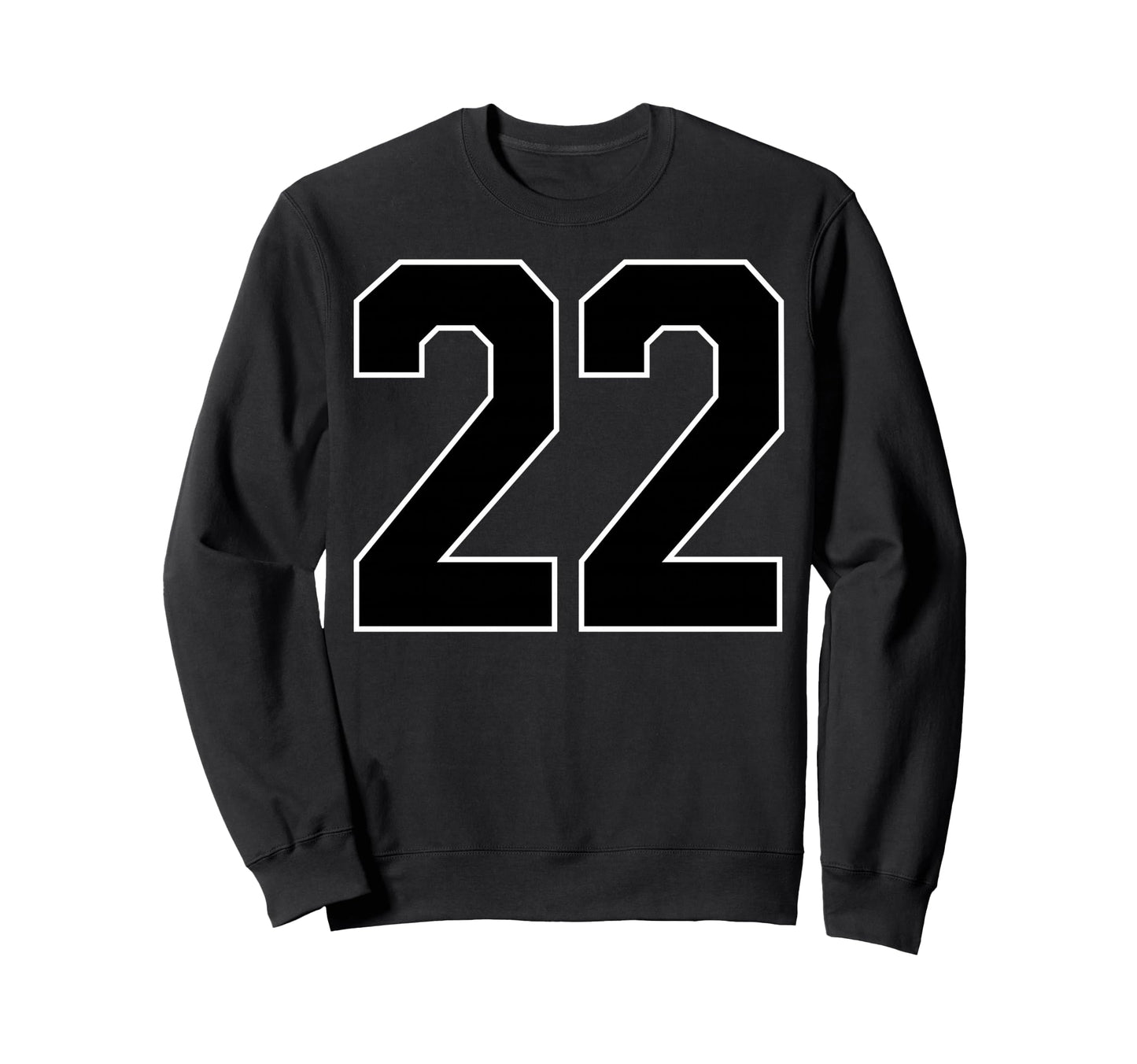 Black Sports Team Number 22 Fan Sweatshirt - Custom Art Print for Adults - T-Shirt, Sweatshirt, Hoodie