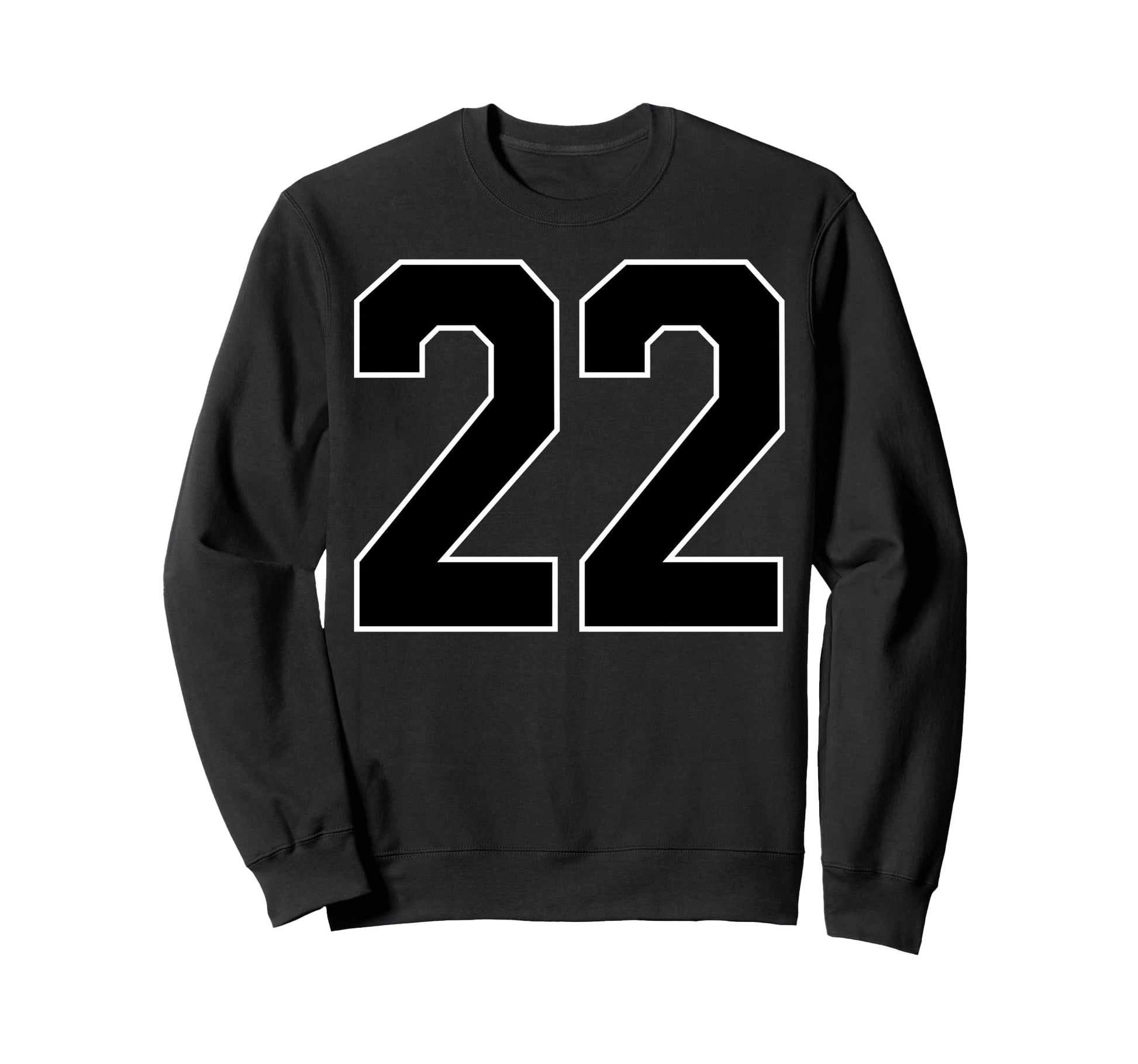 Black Sports Team Number 22 Fan Sweatshirt - Custom Art Print for Adults - T-Shirt, Sweatshirt, Hoodie