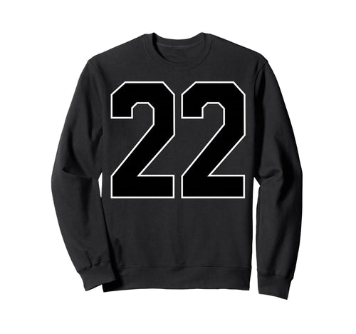 Black Sports Team Number 22 Fan Sweatshirt - Custom Art Print for Adults - T-Shirt, Sweatshirt, Hoodie