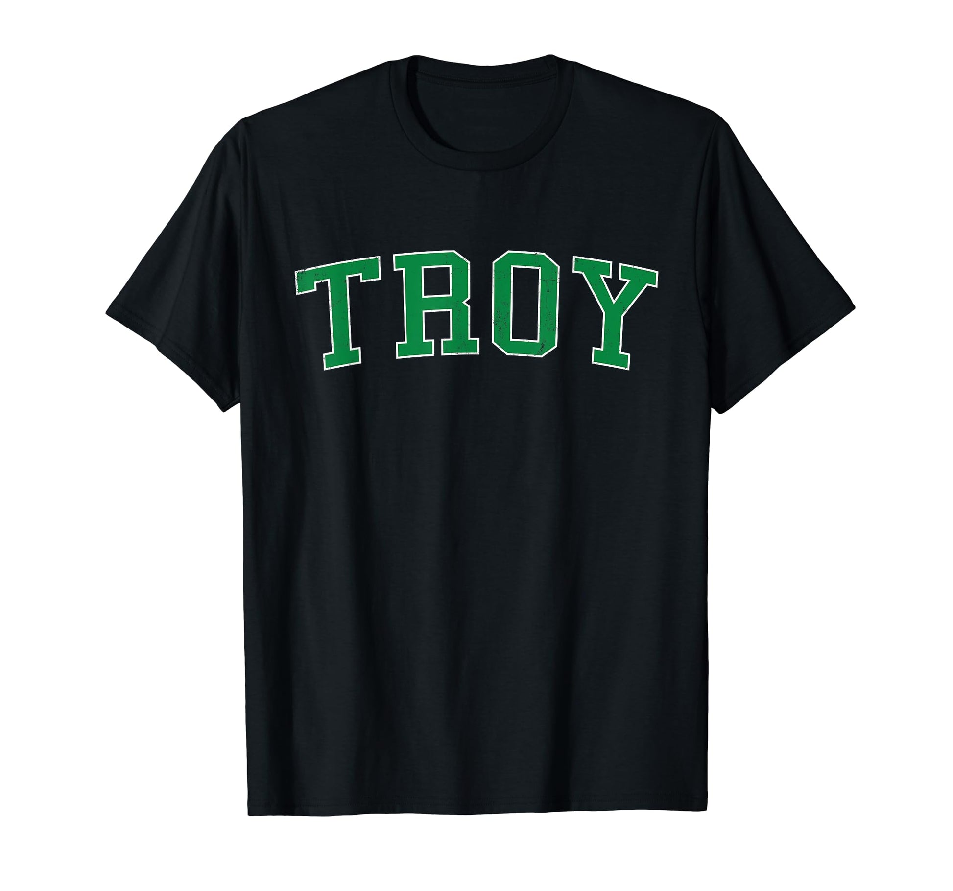 Troy Mo Distressed Green Varsity T-Shirt - Novelty Apparel Men Women - T-Shirt, Sweatshirt, Hoodie