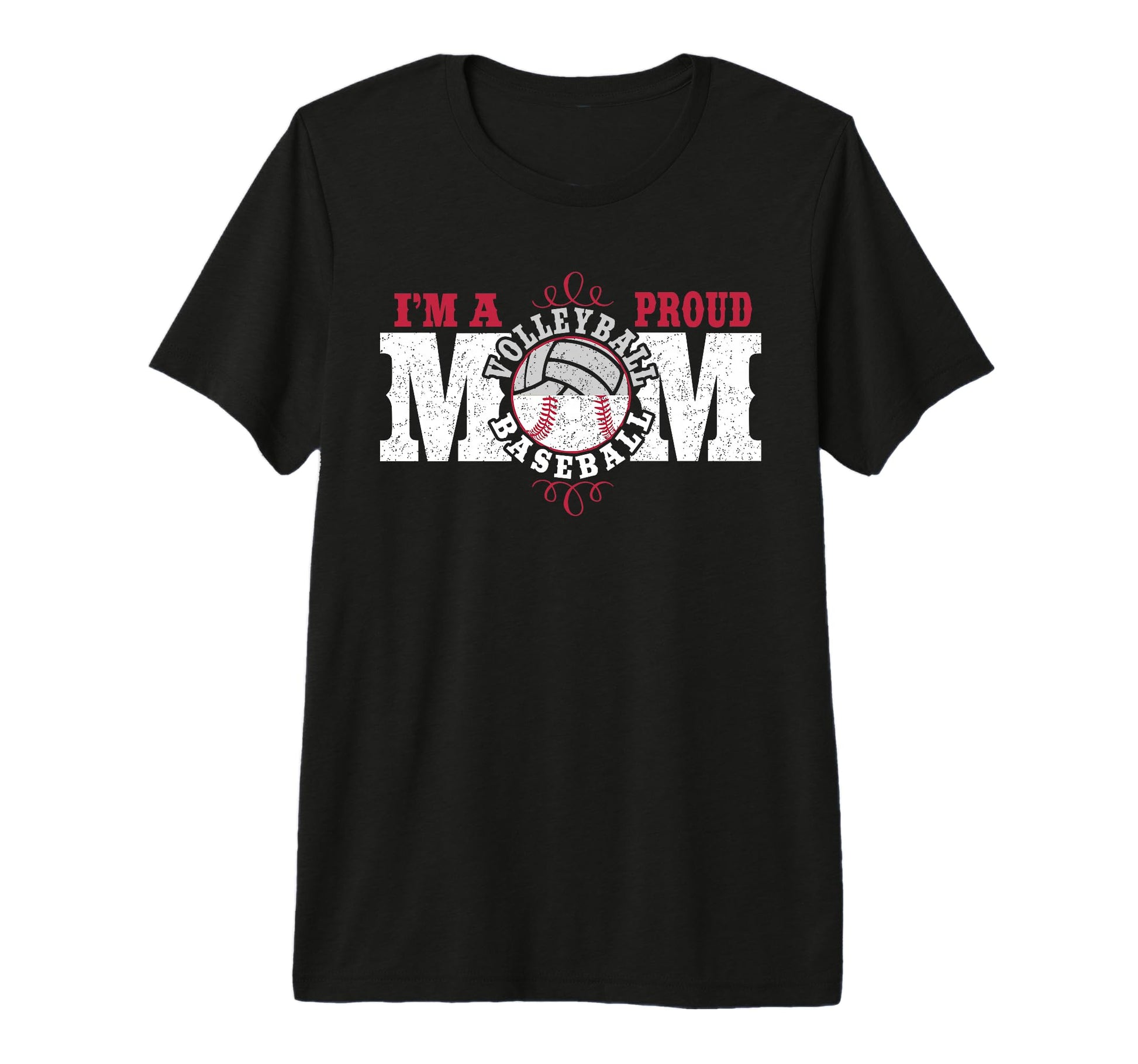Im Proud Volleyball Baseball Mom Tri T-Shirt - Casual Everyday Wear Unisex - T-Shirt, Sweatshirt, Hoodie
