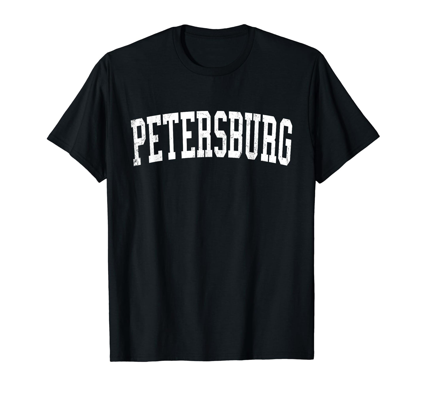 Petersburg Va Distressed White Varsity T-Shirt - Custom Art Print Men Women - T-Shirt, Sweatshirt, Hoodie