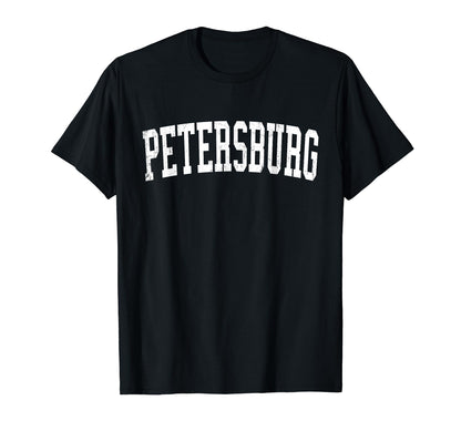 Petersburg Va Distressed White Varsity T-Shirt - Custom Art Print Men Women - T-Shirt, Sweatshirt, Hoodie