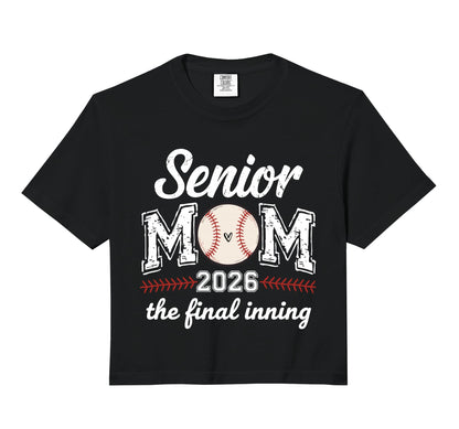 Senior Mom 2026 Baseball Final Inning T-Shirt - Minimalist Print Unisex - T-Shirt, Sweatshirt, Hoodie