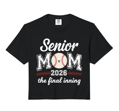 Senior Mom 2026 Baseball Final Inning T-Shirt - Minimalist Print Unisex - T-Shirt, Sweatshirt, Hoodie