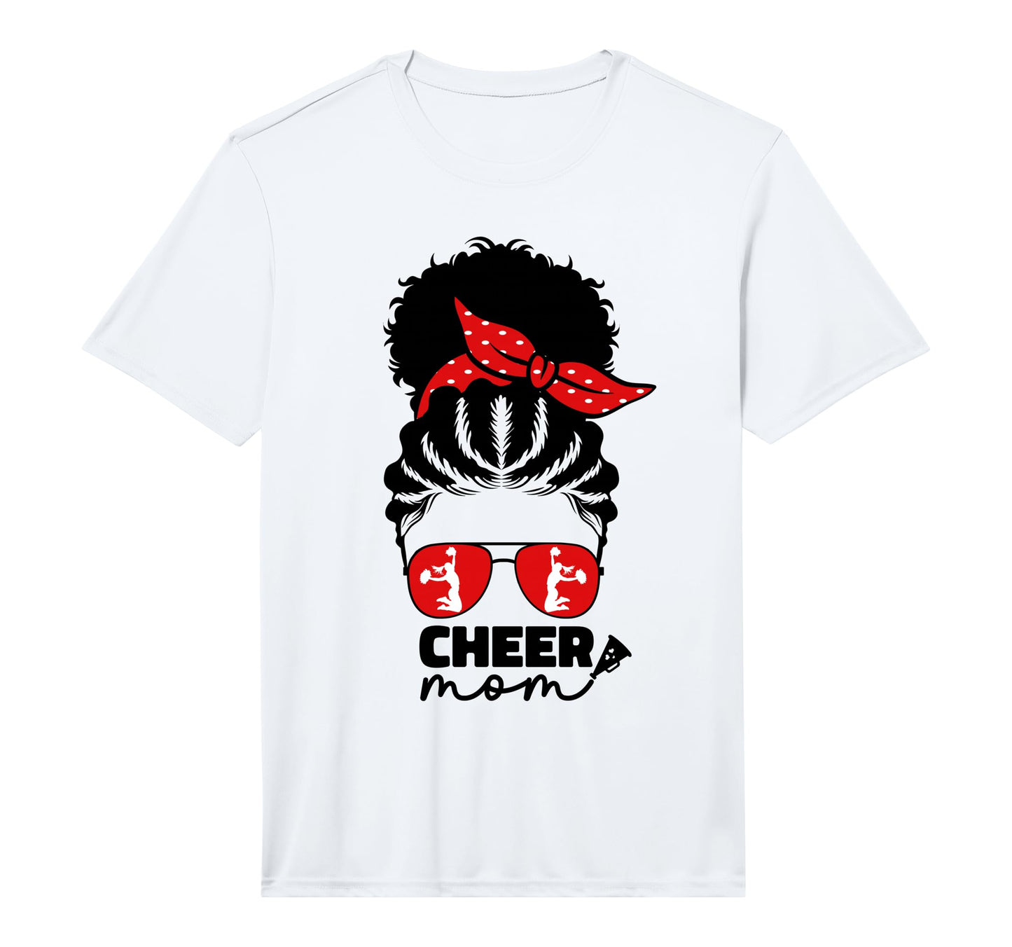Black African American Cheer Mom T-Shirt - Unique Graphic for Adults - T-Shirt, Sweatshirt, Hoodie