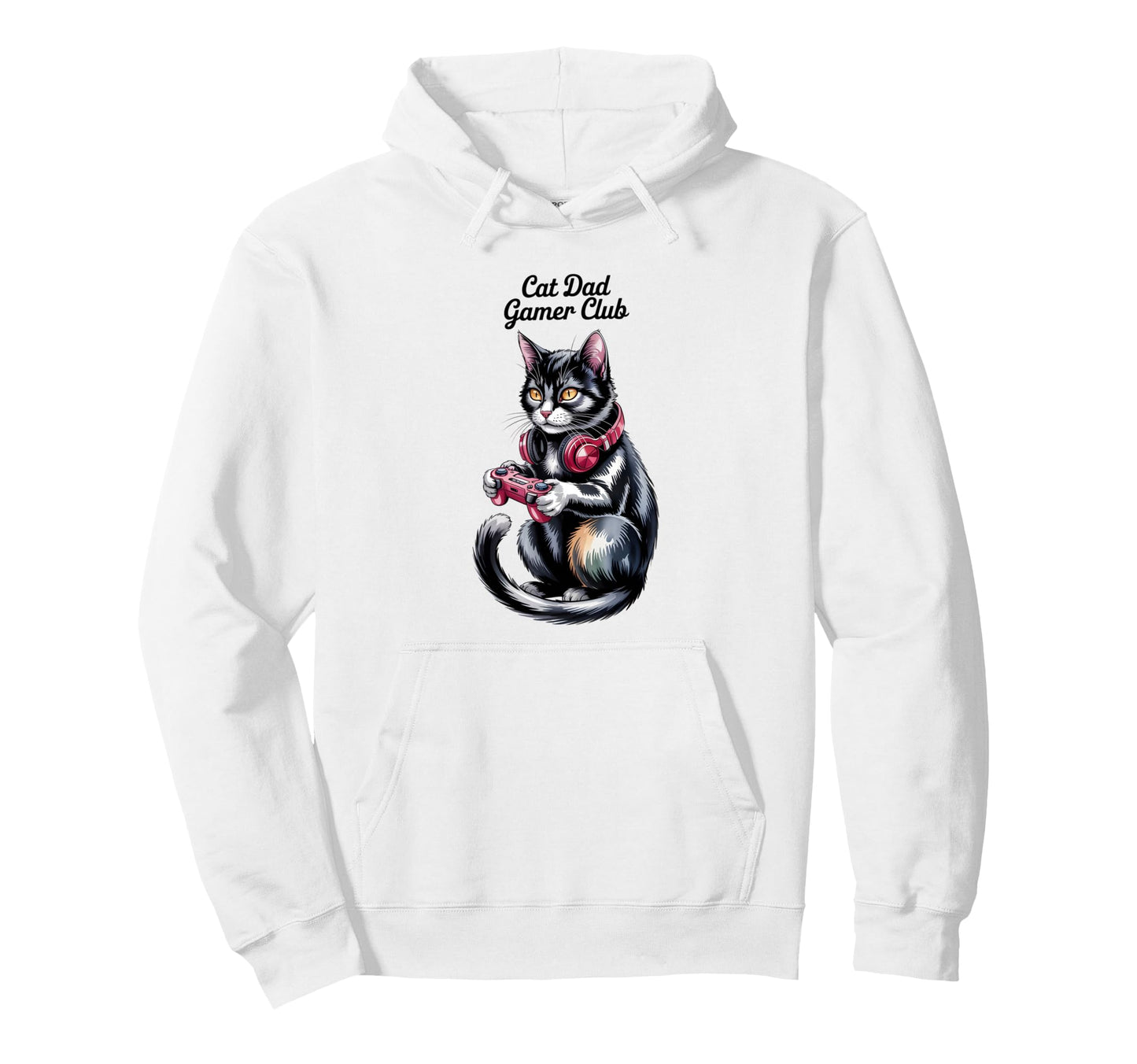 Cat Dad Gamer Club Fathers Day Hoodie - Unique Graphic for Adults - T-Shirt, Sweatshirt, Hoodie