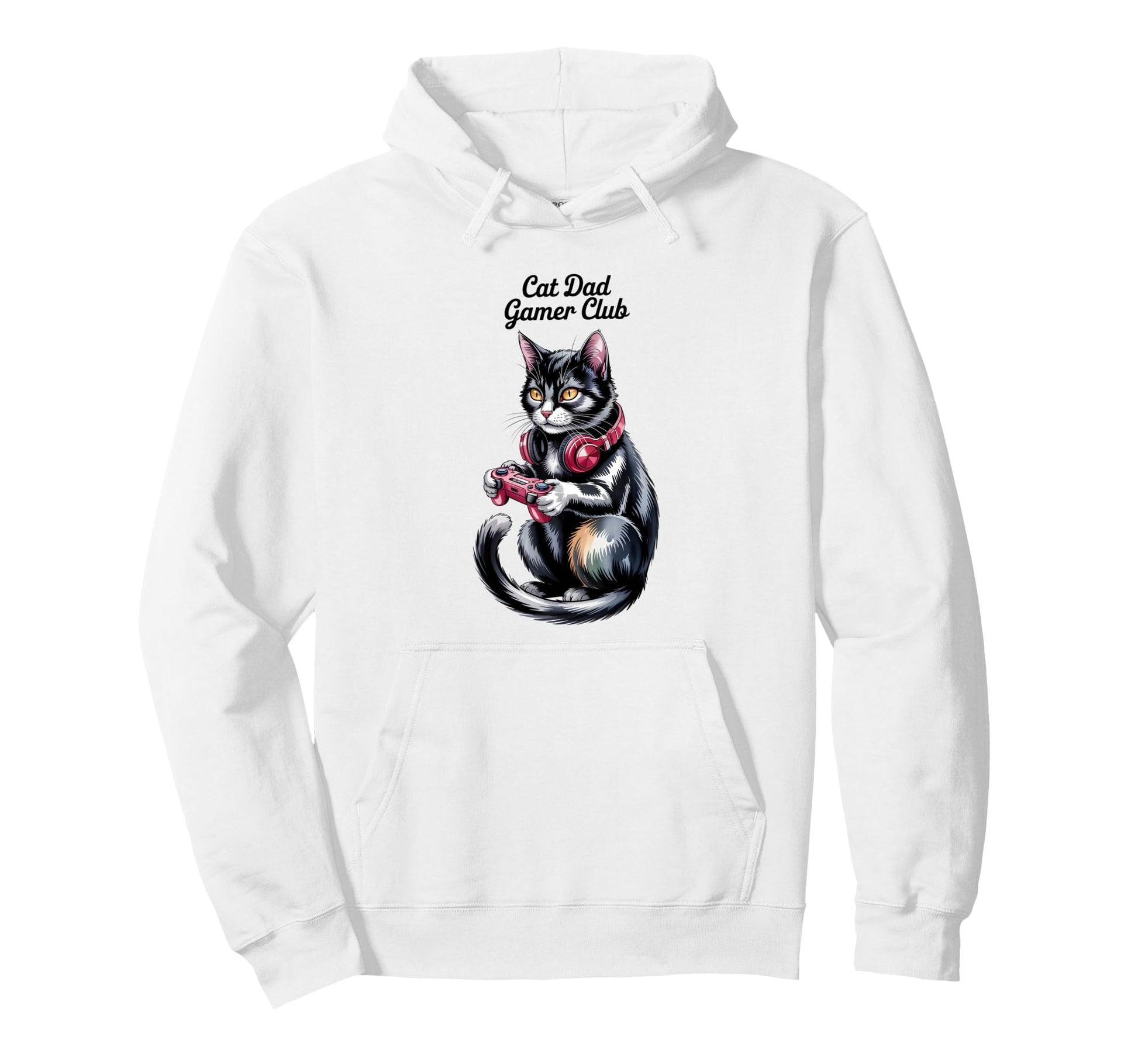 Cat Dad Gamer Club Fathers Day Hoodie - Unique Graphic for Adults - T-Shirt, Sweatshirt, Hoodie