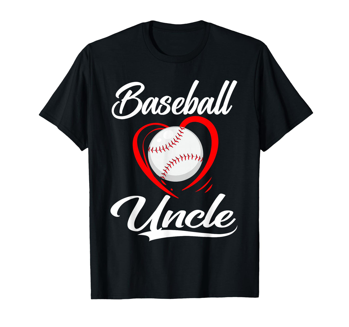 Baseball Uncle Baseball Heart Family T-Shirt - Minimalist Print for Adults - T-Shirt, Sweatshirt, Hoodie