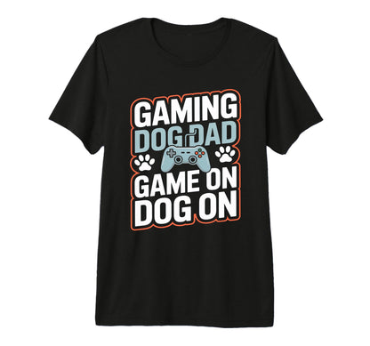 Gaming Dog Dad Game Dog Gamer T-Shirt - Custom Art Print Men Women - T-Shirt, Sweatshirt, Hoodie