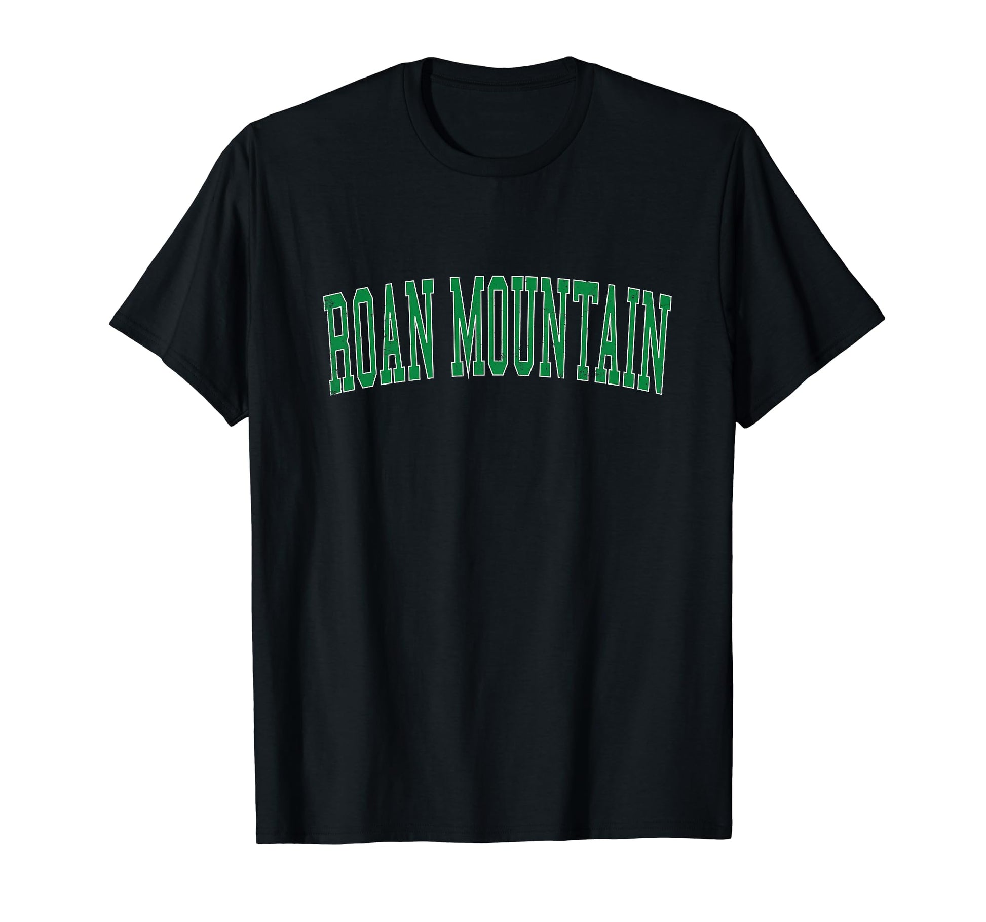 Roan Mountain Distressed Green Varsity T-Shirt - Minimalist Print Unisex - T-Shirt, Sweatshirt, Hoodie
