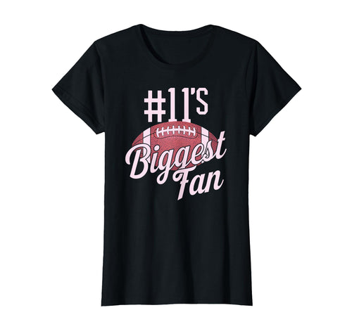 Number 11 Biggest Fan Football Mom T-Shirt - Custom Art Print Unisex - T-Shirt, Sweatshirt, Hoodie