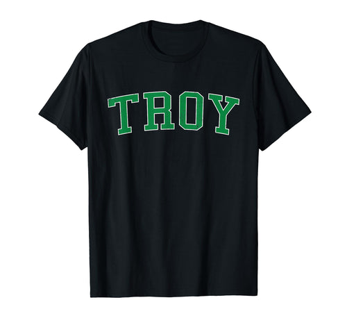 Troy Il Distressed Green Varsity T-Shirt - Streetwear Style for Adults - T-Shirt, Sweatshirt, Hoodie