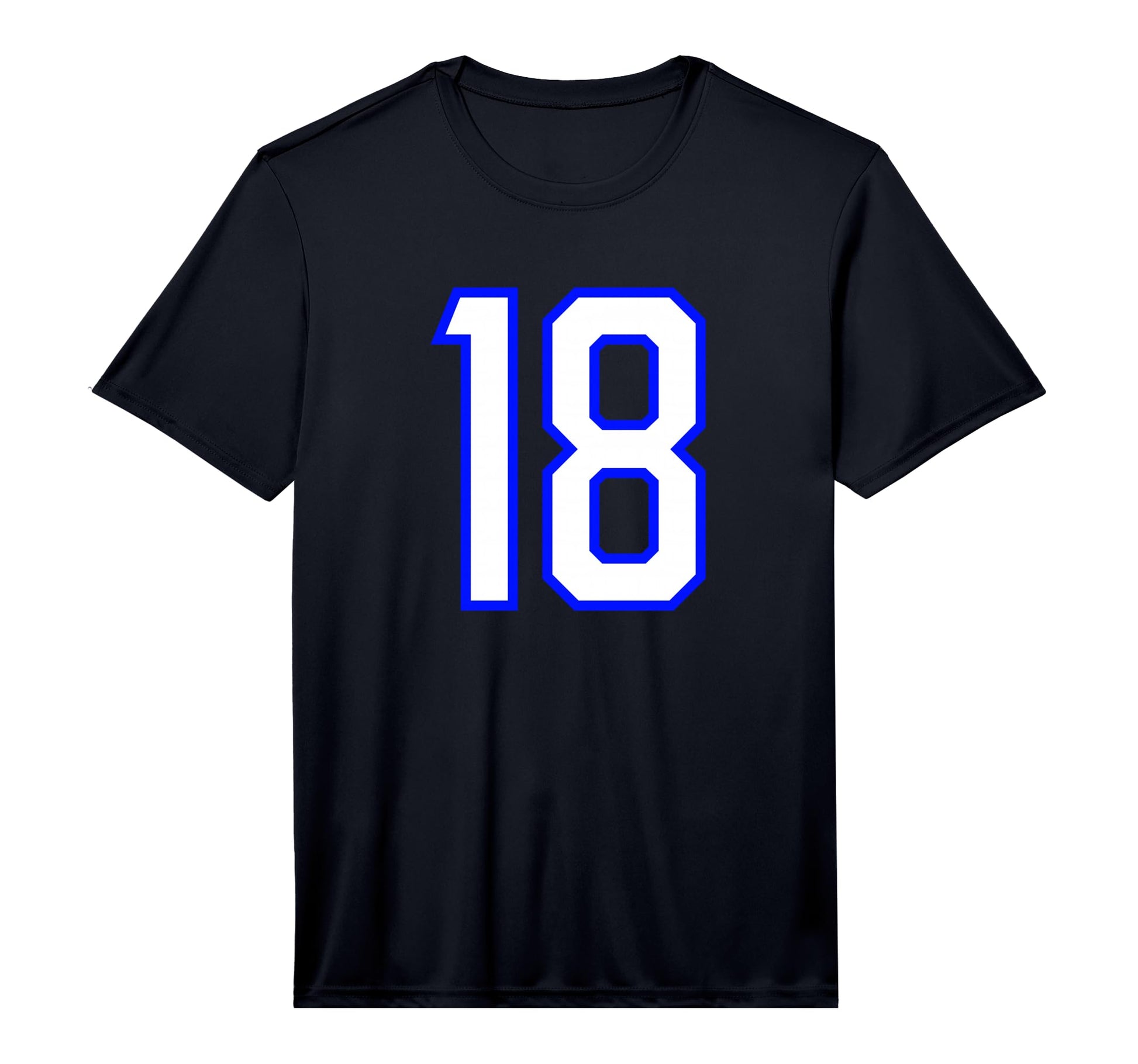 Number 18 Sports Team White Blue T-Shirt - Unique Graphic Men Women - T-Shirt, Sweatshirt, Hoodie