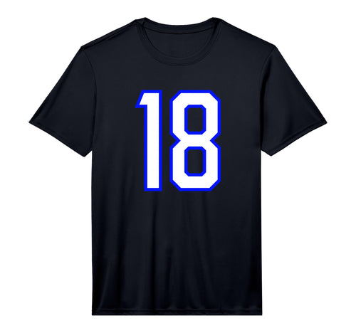 Number 18 Sports Team White Blue T-Shirt - Unique Graphic Men Women - T-Shirt, Sweatshirt, Hoodie
