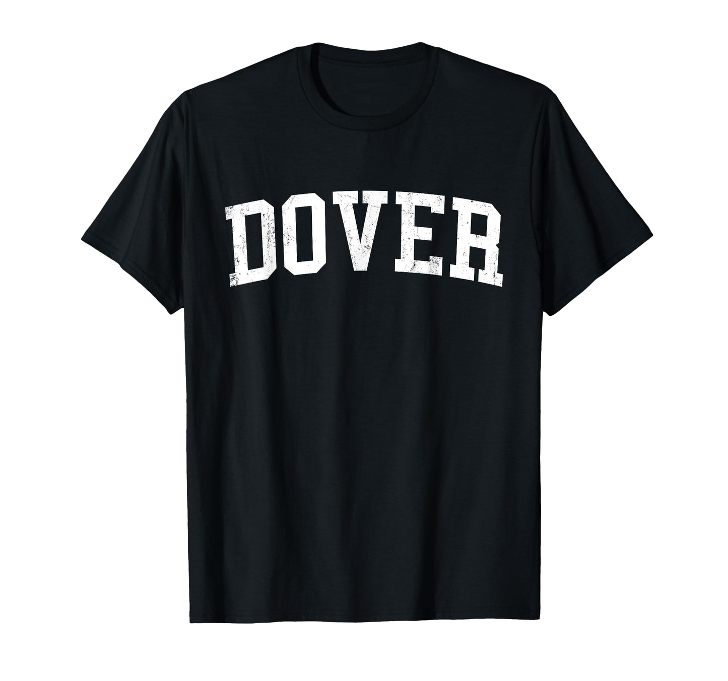 Dover De Distressed White Varsity T-Shirt - Trendy Graphic Men Women - T-Shirt, Sweatshirt, Hoodie